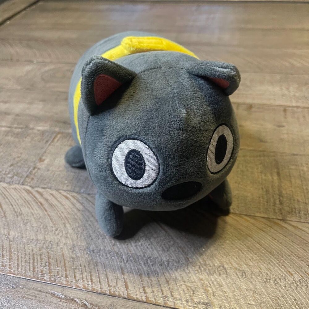 Denis Daily 2-in-1 Plush Cat Plush Black Kitten with Yellow Tie YouTuber Merch